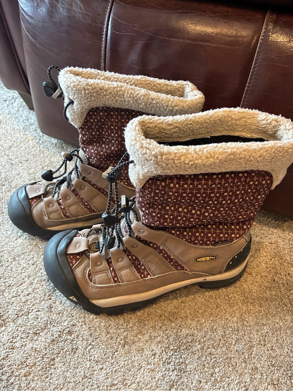 Keen winter port Insulated Winter Boots - Tan and Burgundy